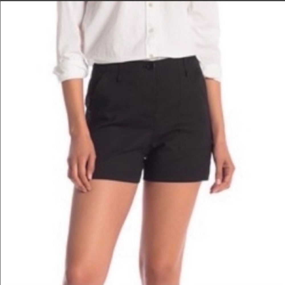 Theory Caliver Cargo Button Fly Linen Black Shorts Sz 10